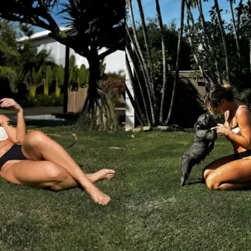 Paolla Oliveira curte dia de sol em casa e encanta seguidores com clique de biquíni